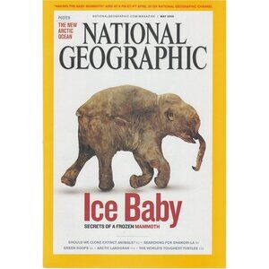National Geographic Collectible Cover Only May 2009 Mammoth Ice Baby u